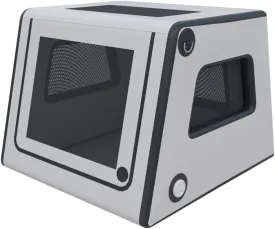 Portable Inflatable Dog Crate  Collapsible & Waterproof Soft Kennel for Medium Dogs, Safe Foldable Dog Cage for Indoor & Outdoor Use, Travel Carrier for Car and Home (Grey, 31"x35"x25.2")