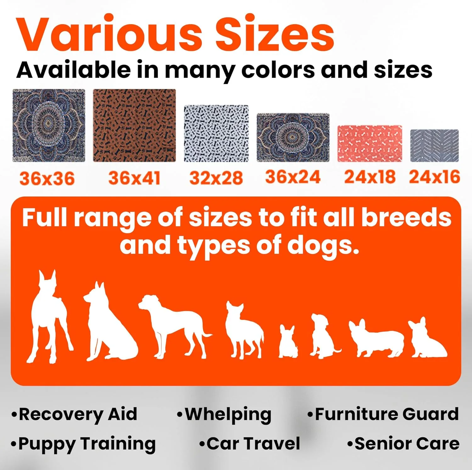 Reusable Puppy Potty Training Mats 18x24 - 2Pack Washable Pee Pads for Dogs - Super Absorbent Cloth Whelping Blankets - Waterproof, Urine Leak-Proof & Non-Slip for Playpen Floor Carpet