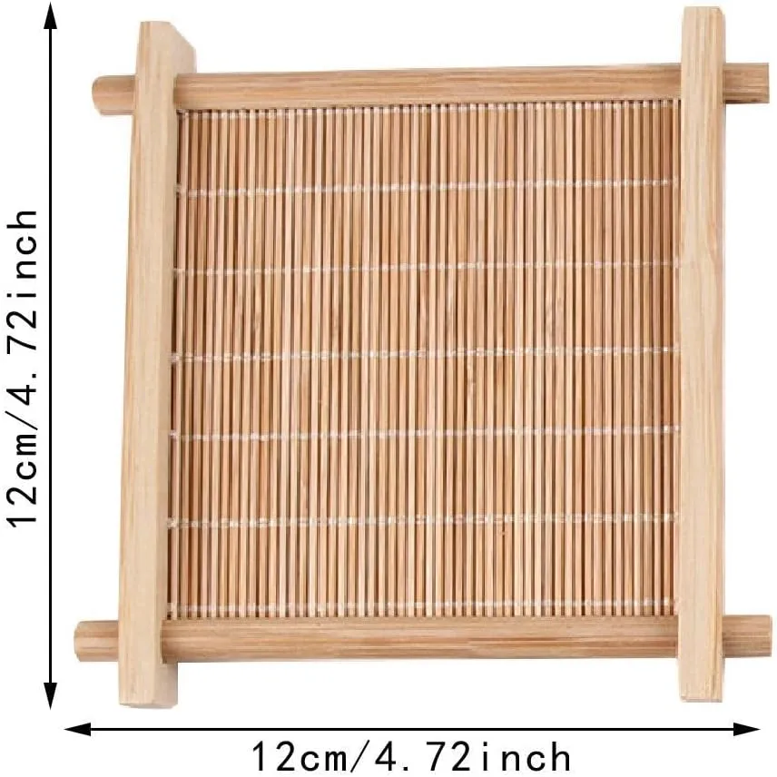 Small Animals Cooling Mat Habitat Decor Bamboo Keep Pets Busy Sturdy Anit Bite Summer Pet Gifts Cushion Rabbit Cooling Pad, 12cmx12cm