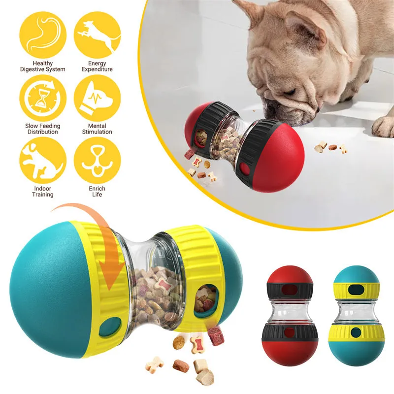 SmartTumble: Food Dispensing Dog Puzzle Toy – Slow Feeder & IQ-Boosting Play