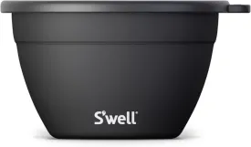 S'well Stainless Steel Salad Bowl Kit - 64oz, Onyx - Comes with 2oz Condiment Container and Removable Tray for Organization - Leak-Proof, Easy to Clean, Dishwasher Safe