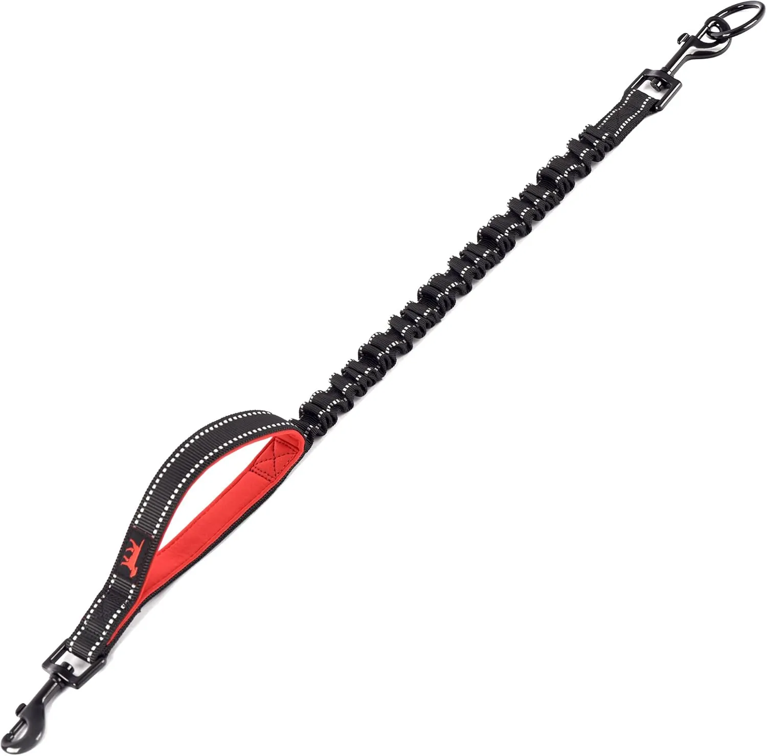 Tuff Pupper Bungee Dog Leash Extension | Shock Absorbing Extender Protects You & Your Dog | Added Handle Keeps Dogs Closer | Reflective For Night Walks | Works with Any Leash | For Medium & Large Dogs
