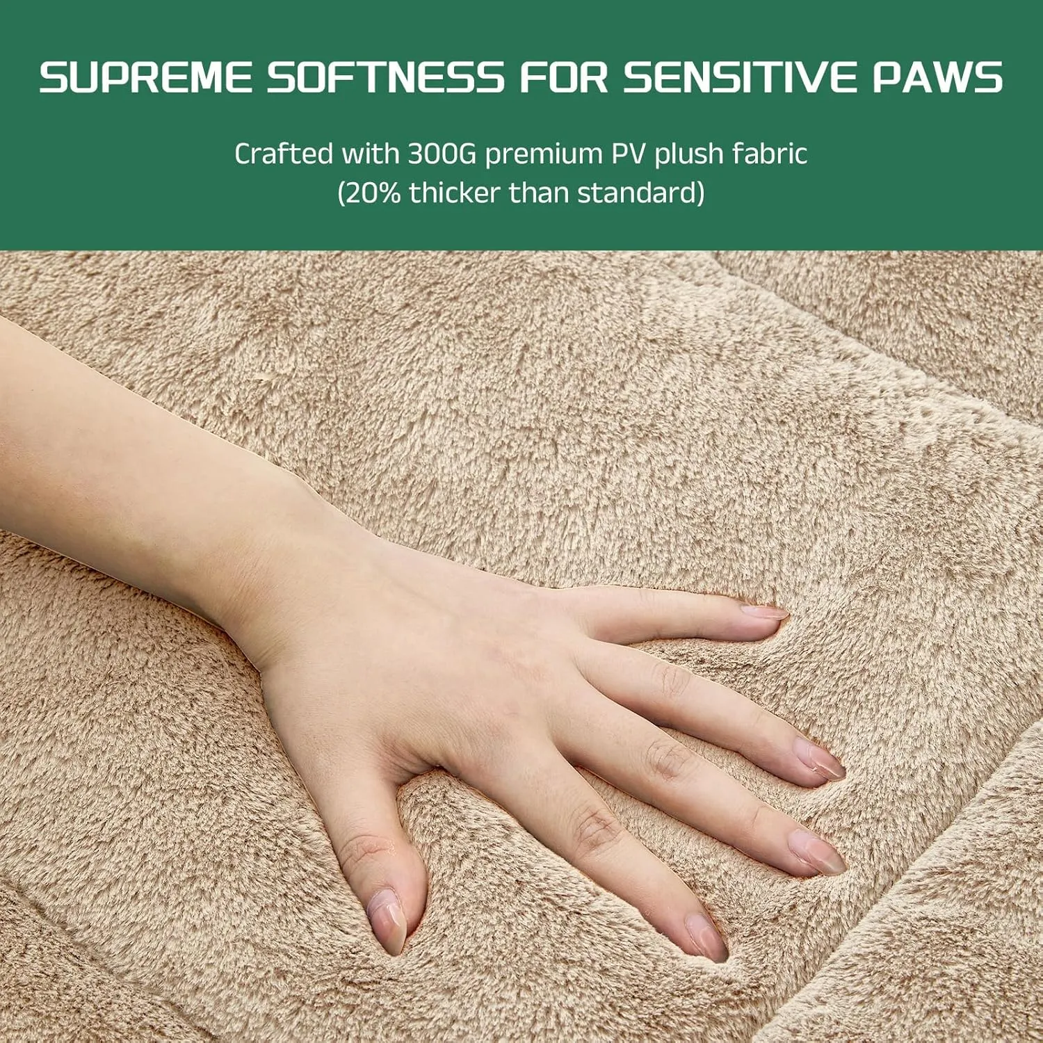 Washable Dog Crate Bed Mat for Medium/Large Dogs  All-Season Comfort with Ultra-Soft Flannel & Heavy-Duty Support