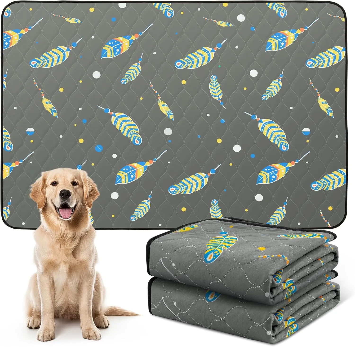 Washable Pee Pads for Dogs: 2 Pack Reusable Puppy Pads, Reusable Pee Pads Waterproof & Leakproof Puppy Pad, Non-Slip Whelping Pee Pads & Potty Training Pad for Floor, Playpen,Crate, Couch, 24x36 Inch