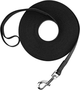 Waterproof Long Leash Durable Dog Recall Training Lead Great for Outdoor Hiking, Training, Yard, Beach and Swimming (Black, 10ft)