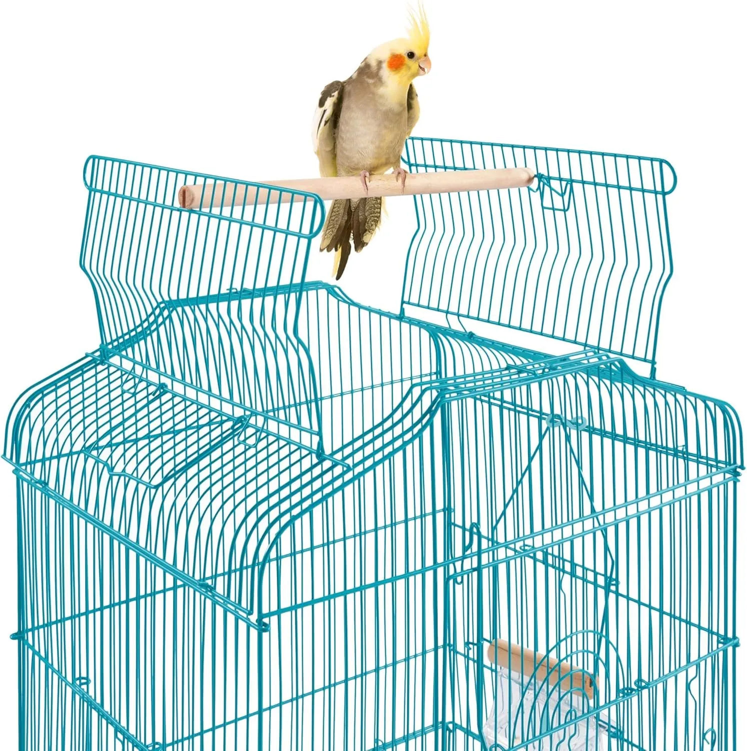 Yaheetech 41inch Height Open Play Top Bird Cage Metal Parakeet Cage for Small Parrots Canary Cockatiel Green Cheek Quaker Parrot