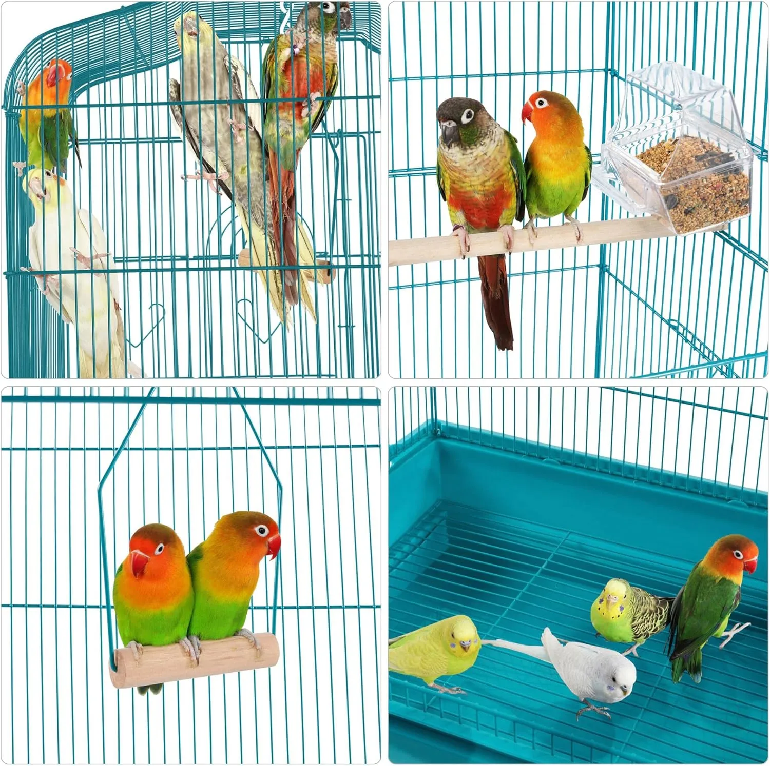 Yaheetech 41inch Height Open Play Top Bird Cage Metal Parakeet Cage for Small Parrots Canary Cockatiel Green Cheek Quaker Parrot