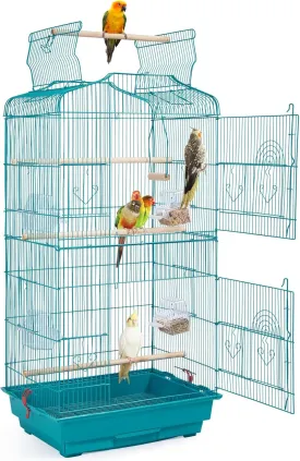 Yaheetech 41inch Height Open Play Top Bird Cage Metal Parakeet Cage for Small Parrots Canary Cockatiel Green Cheek Quaker Parrot